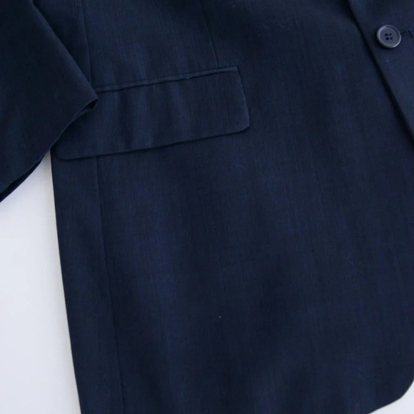 Vintage Blair Underwood Navy Double Button 100% Wool Blazer Size 46L - Picture 9 of 11